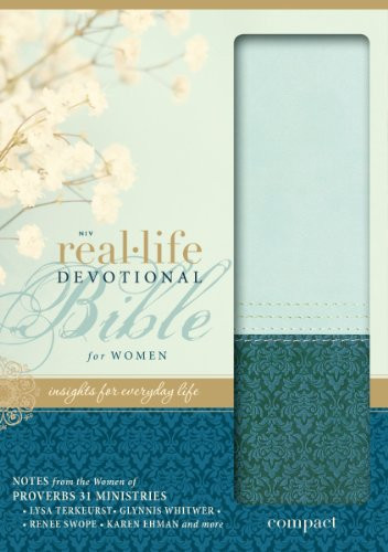 NIV, Real-Life Devotional Bible for Women, Compact, Imitation Leather, Green/Blue: Insights for Everyday Life