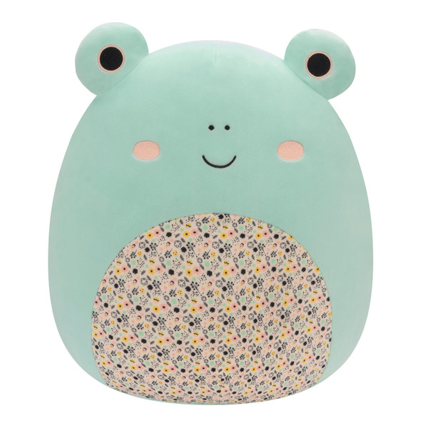 Squishmallows Original 14-Inch Fritz Green Frog with Easter Print Belly - Official Jazwares Large Plush