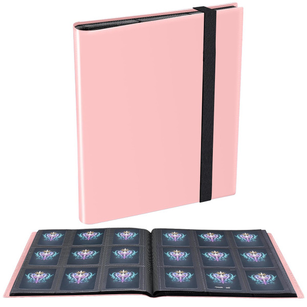 Card Binder, 360 Pockets Upgraded Trading Card Binders, Cards Collection Binder 9 Pocket, Side Loading Yugioh Binder Book Holder for MTG, TCG, Sport, Football, Baseball Collector Cards - Pink