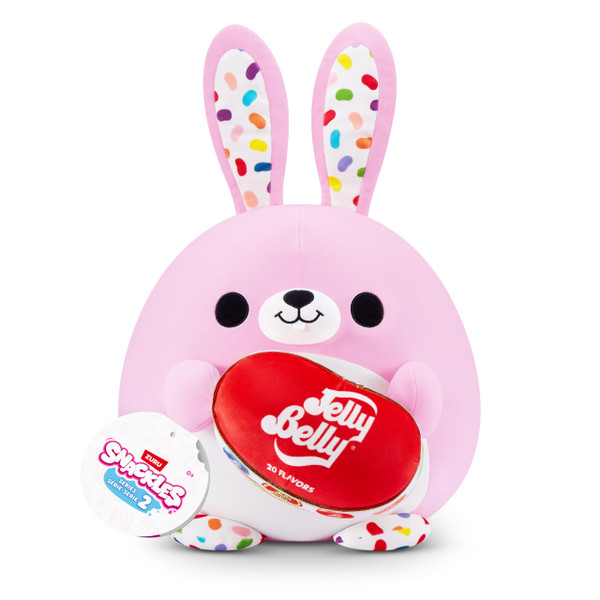 Snackles Series 2 8-inch by ZURU Cuddly Squishy Comfort 8-inch Plush with Licensed Snack Brand Accessory (Bunny&Jelly Belly)