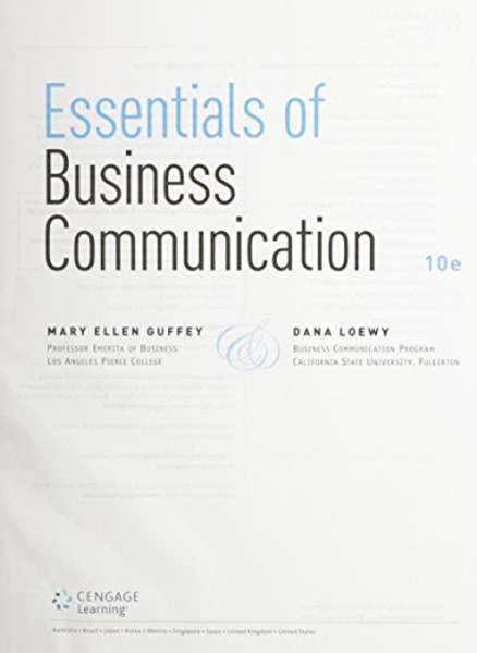 Essentials of Business Communication, Loose-leaf Version (with Premium Website, 1 term (6 months) Printed Access Card)