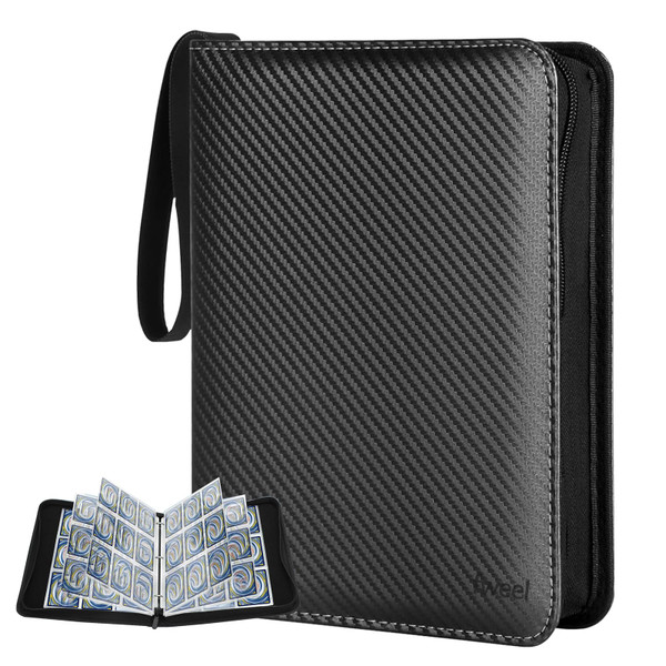 Fweel Trading Card Binder Deluxe,Premium 9-Pocket Album with 900 Pockets, Ideal Card Storage for Boys and Girls, Collection Binder Book Case, Card EnthusiastsBlack
