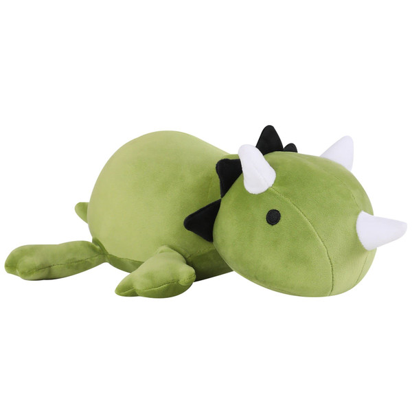 SQEQE Weighted Dinosaur Plush, Anxiety Weighted Stuffed Animals, Weighted Dinosaur Plushie Weighted Dino Throw Pillows for Kids Adults Green 9.8 Inch, 0.8 Lbs
