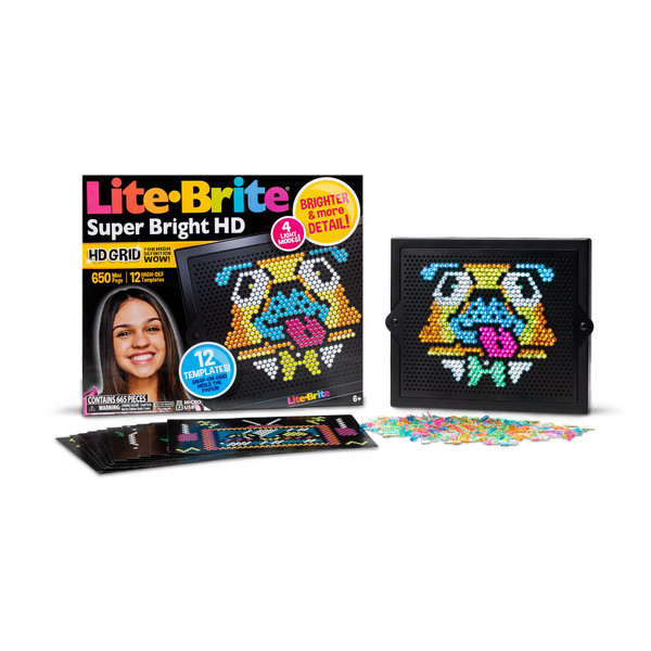 Lite Brite Super Bright HD - Creative Retro Light-Up Screen  Educational Play for Children  Enhances Creativity & Fine Motor Skills, Gift for Boys and Girls Ages 6+