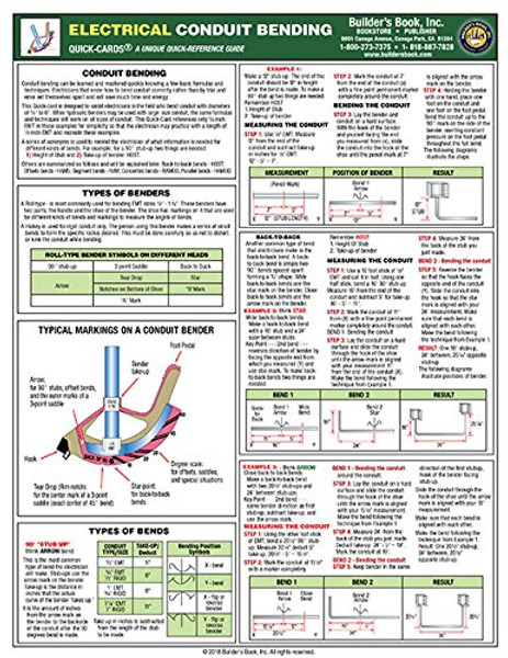 Electrical Conduit Bending Quick-Card Electrical Conduit Bending Quick-Card