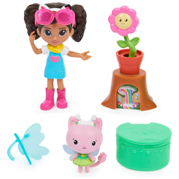 Gabbys Dollhouse, Flower-rific Garden Set with 2 Toy Figures, 2 Accessories, Delivery and Furniture Piece, Kids Toys for Ages 3 and up