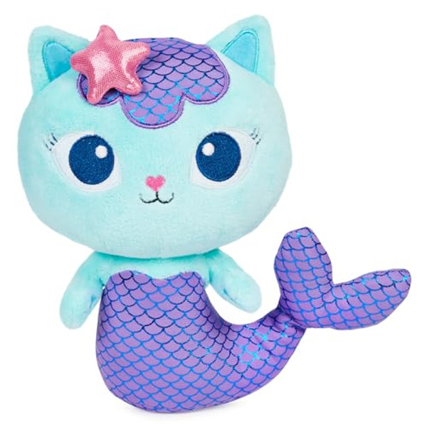 Gabbys Dollhouse, 8-inch MerCat Purr-ific Plush Toy, Kids Toys for Ages 3 and up