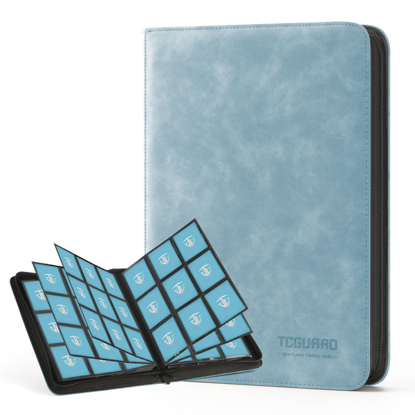 TCGuard Card Binder - 9 Pocket Album Hold Up to 540 Cards, Zippered for Yugioh, MTG & More (Sky Blue)