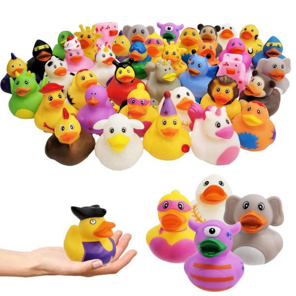 The Dreidel Company The Greatest Rubber Duck Assortment Rubber Duck Toy Duckies for Kids, Bath Birthday Gifts Baby Showers Classroom Incentives, Summer Beach and Pool Activity, 2" (Pack of 12)