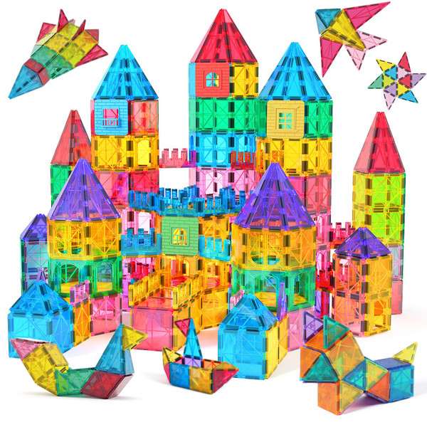 Jasonwell Magnetic Tiles Kids Magnetic Blocks Building Sets 3D Magnet Tile Building Blocks Toy Construction Educational STEM Toys Gifts for Toddlers Boys Girls 3 4 5 6 7 8 9 10 + Year Old