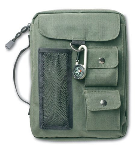 Olive green bible cover w/Compass XL