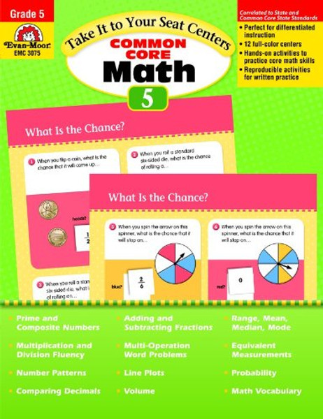 Take It to Your Seat Common Core Math Centers, Grade 5 (Take It to Your Seat Centers)
