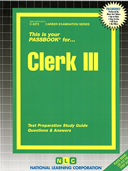 Clerk III(Passbooks) (Career Examination Passbooks)