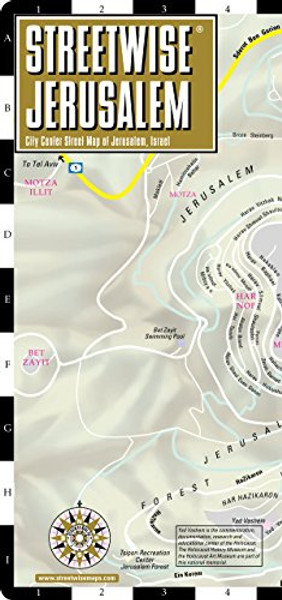 Streetwise Jerusalem Map - Laminated City Center Street Map of Jerusalem, Israel - Folding pocket size travel map