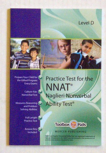 NNAT3 Practice Test Level D (3rd and 4th Grade) Naglieri Nonverbal Ability Test