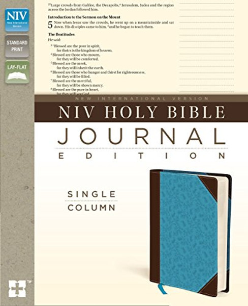 NIV, Holy Bible, Journal Edition, Imitation Leather, Brown/Blue