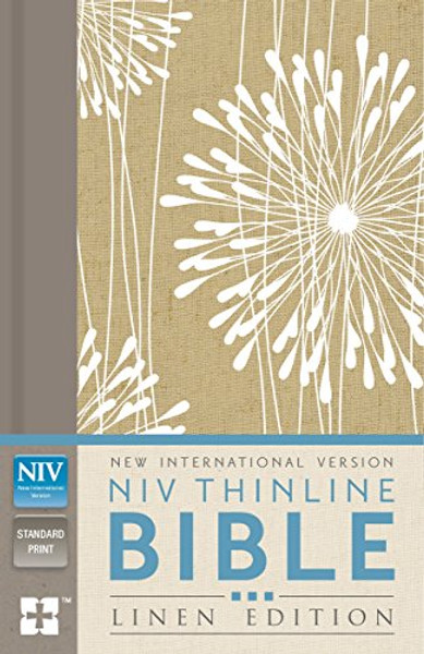 NIV, Thinline Bible, Linen Edition, Hardcover, Tan/White Linen, Red Letter Edition