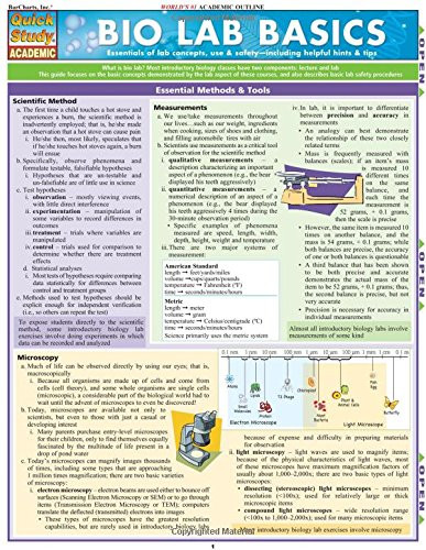 Bio Lab Basics (Quick Study Academic)