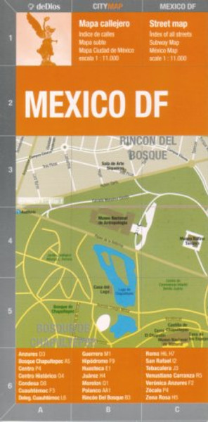 Mexico City Mexico DF Street Map by De Dios (Spanish and English Edition)
