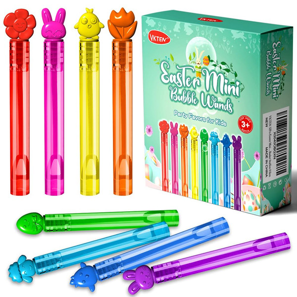 VKTEN 32Pcs Easter Mini Bubble Wands Assortment 8 Colors 8 Styles Easter Bubble Party Favors for Kids, Bubbles for Kids, Easter Toys Gifts, Easter Basket Stuffers Fillers VKTEN 32Pcs Easter Mini Bubble Wands Assortment 8 Colors 8 Styles Easter Bubble Party Favors for Kids, Bubbles for Kids, Easter Toys Gifts, Easter Basket Stuffers Fillers