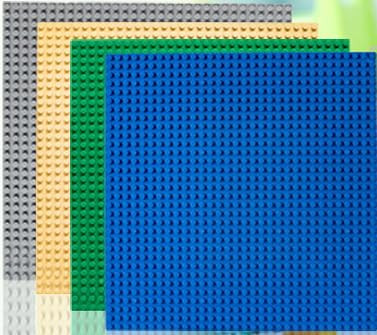 Husfunov 4 Pack Classic Baseplates, Building Plates for Building Bricks, Compatible with All Major Brands and Activity Table-Baseplate 10" x 10", Age 3 and up, Green