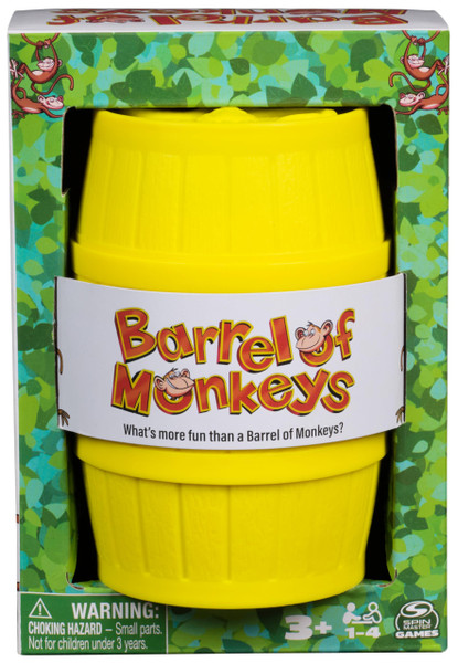 Spin Master Games, Barrel of Monkeys Retro Linking Fun for Preschoolers, Family Games, 1& Up Players, for Ages 3 & Up