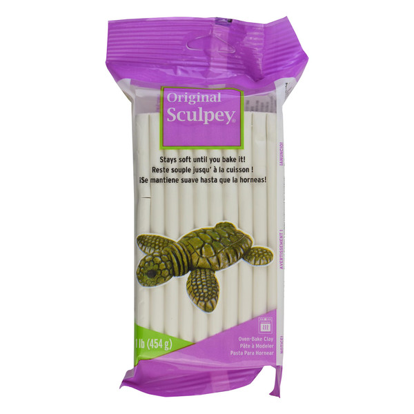 Sculpey Original  White, Non Toxic, Polymer clay, Oven Bake Clay, 1 pound great for modeling, sculpting, holiday, DIY and school projects. Great for all skill levels