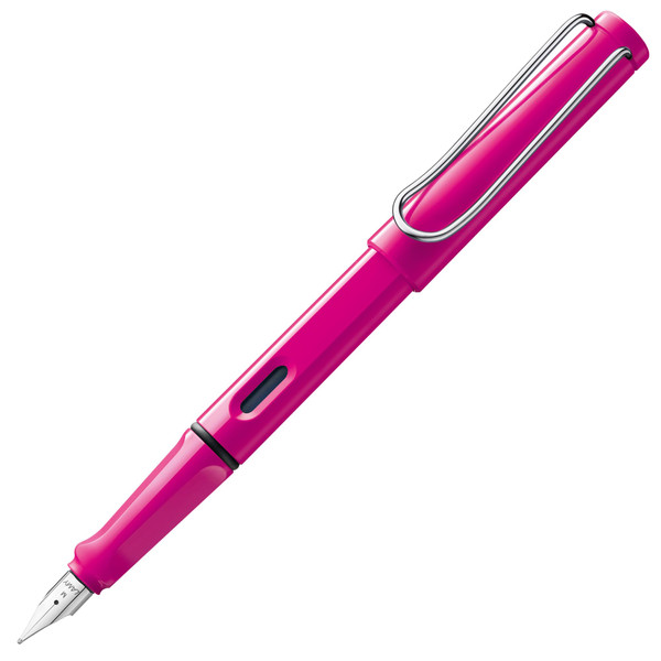 LAMY safari pink - Fountain Pen with ergonomic grip & polished steel nib in size EF - ideal for any Writing & Calligraphy - including LAMY T 10 blue cartridge - Right-Handed
