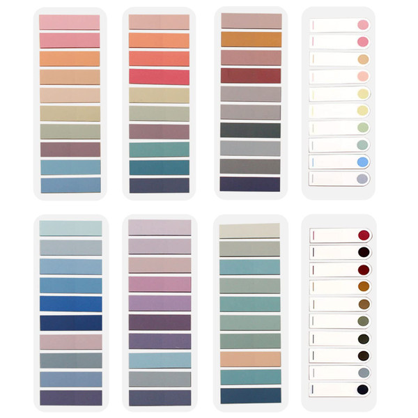 ELII 1600pcsTabs Page Markers Morandi Sticky Index Tabs,Transparent Sticky Notes Book Markers Tabs Label Stickers Index Tabs for Reading Notes, Classify File