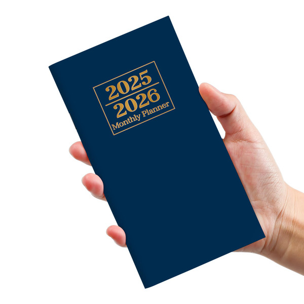 Pocket Calendar 2025-2026 for Purse, Two Year Monthly Planner Pocket Size, Jan 2025 to Dec 2026, Monthly Planner Small Size (6.5" x 3.5")-Navy