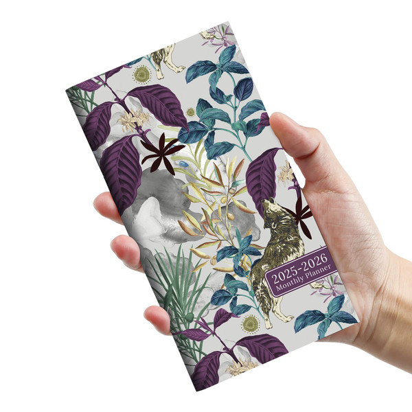 Pocket Calendar 2025-2026 for Purse, Two Year Monthly Planner Pocket Size, Jan 2025 to Dec 2026, Monthly Planner Small Size (6.5" x 3.5")-Jungle
