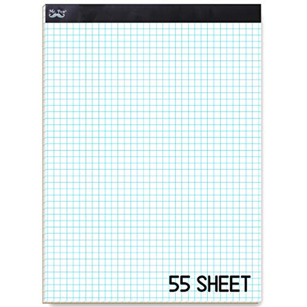 Mr. Pen Graph Paper, 5x5 (5 Squares per inch), 11"x8.5" Engineering Graph Paper Pad, 55 Sheet