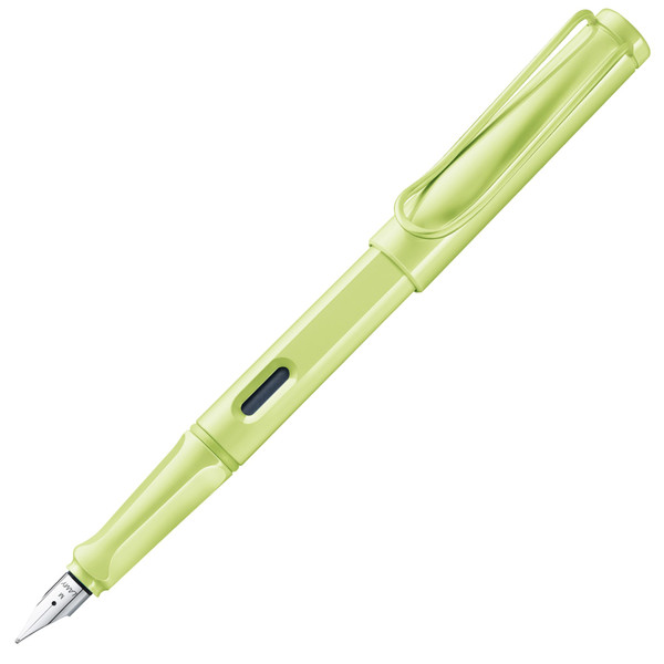 LAMY safari springgreen - Fountain Pen with ergonomic grip & polished steel nib in size F - ideal for any Writing & Calligraphy - including LAMY T 10 blue cartridge - Right-Handed