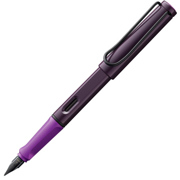 LAMY safari violet-blackberry - Fountain Pen with ergonomic grip & polished steel nib in size F - ideal for any Writing & Calligraphy - including LAMY T 10 blue cartridge - Right-Handed