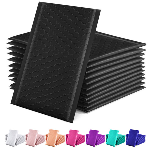 GSSUSA Black Bubble Mailers 4x8" Inches 50 Pack, Usable Size 4X7" Bubble Envelopes for Small Business, Padded Envelope, Shipping Mailers, Packaging Bags, Mailing Envelopes, Shipping Supplies