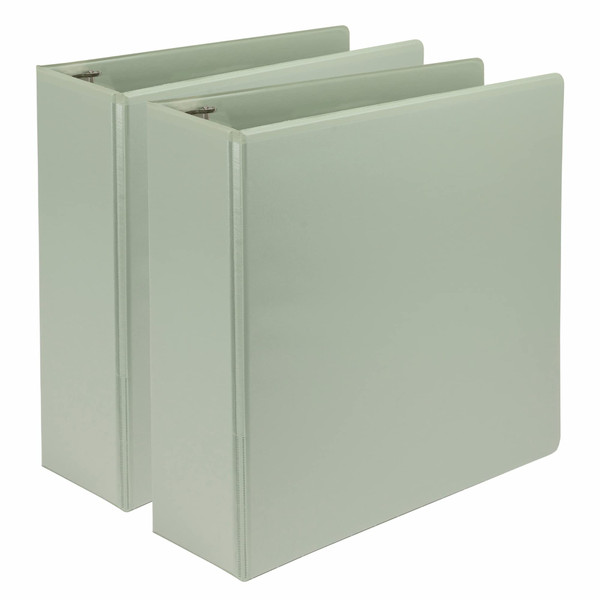 Samsill Plant-Based 3 Inch Durable D-Ring, Made in USA, View Binder, Eco-Friendly, USDA Certified Biobased, 2 Pack, Sage Green