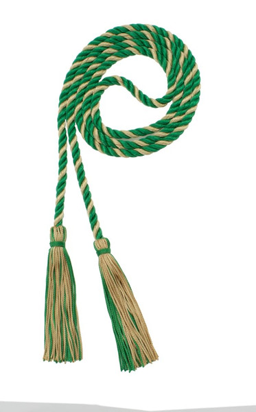 Tassel Depot Graduation Honor Cord - Kelly/OLDGOLD - Every School Color Available - Made in USA
