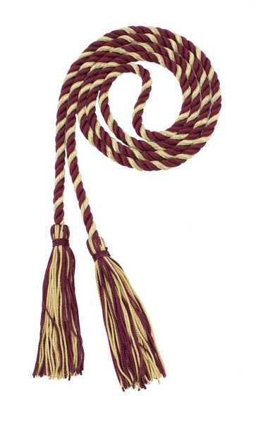 Tassel Depot Graduation Honor Cord - Maroon/Old Gold - Every School Color Available - Made in USA