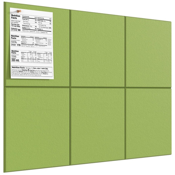 MaxGear Large Cork Board for Wall 36" x 24", Forest Green Bulletin Board, 6 Pack Felt Wall Tiles with Pushpins, Cork Boards for Office Pin Board Tack Board Cork Boards