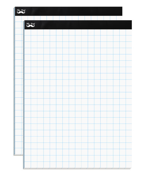Mr. Pen- Graph Paper, 2 Pack, 8.5"x11", 2x2 (2 Squares per inch), 55 Sheets/Pad, Graphing Paper, Grid Paper Pad, Math Graph Paper Pad, Drafting Paper, Computation Pads, Square Paper, Math Paper