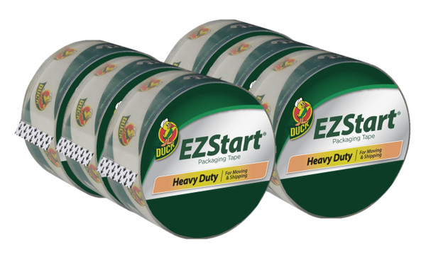 Duck EZ Start Clear Packing Tape Refills  6 Rolls of Packaging Tape for Shipping, Moving & Storage - Quiet Easy Start Tape for Boxes & Mailing Supplies, 1.88 Inch x 55 Yards (287862)