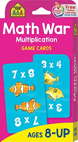 Math War Multiplication Game Cards