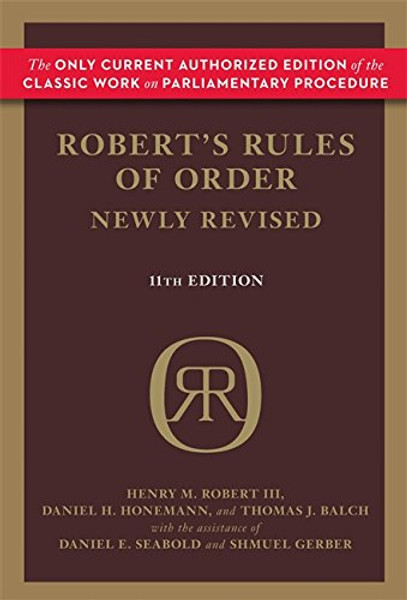 Robert's Rules of Order Newly Revised