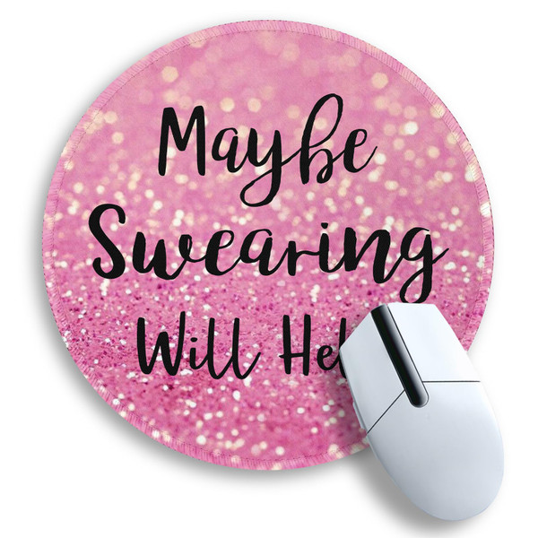 Gctriki Computer Mouse Pad, Funny Pink Round Mouse Pads for Desk Travel Work Laptop Gaming, Cute Pink Home Office Supplies Desk Accessories Decor Inspirational Gifts for Women