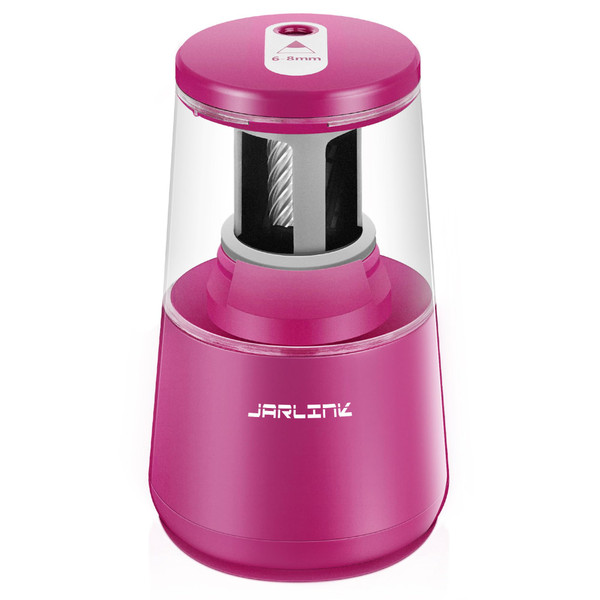 JARLINK Electric Pencil Sharpener, Heavy-Duty Helical Blade to Fast Sharpen, Auto Stop for No.2/Colored Pencils(6-8mm), USB/Battery Operated in School Classroom/Office/Home (Purple)