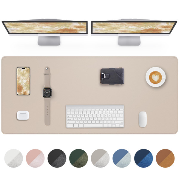 Extra Large Desk Mat - 63"x 17" Non-Slip Desk Pad for Office and Home - Ideal for Large Mouse Pad and Desk Mats on Top of Desks(Beige)