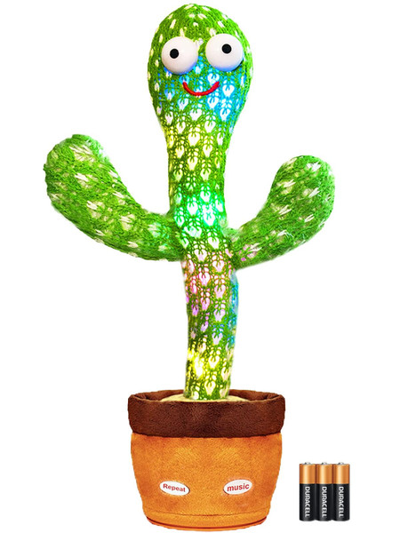 Keculf Cactus Baby Toy can be Adjusted Volume, Dancing Singing Cactus Toy with LED Light. Cactus Toy for Kids Talking Smart Toy, Talking Cactus Infant Toy Exquisite Yarn Bag Packaging