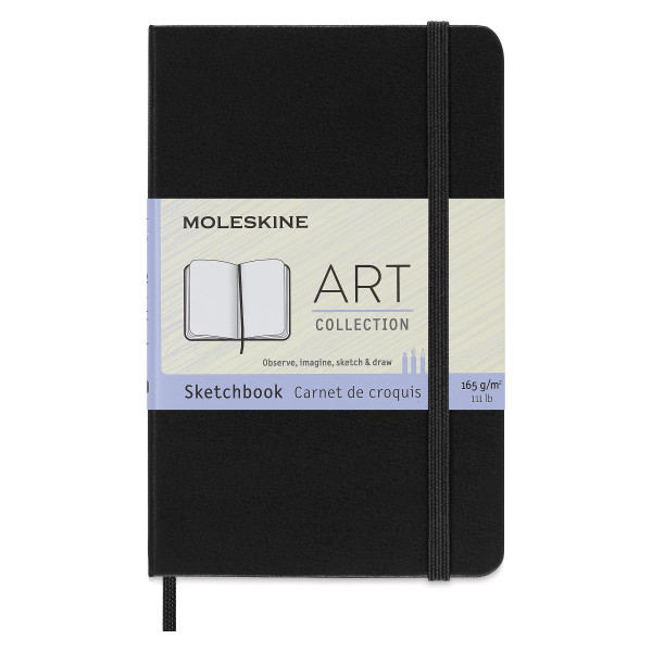 Moleskine Art Sketchbook, Hard Cover, Pocket (3.5" x 5.5") Plain/Blank, Black, 80 Pages