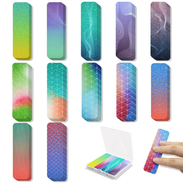 48 Pieces Anxiety Sensory Stickers with Storage Box - Sensory Strips 2 Textured Surface Adhesives Fidget Strips for Office & Classroom Desk Relieve Adult & Teen Stress (Gradient Style)