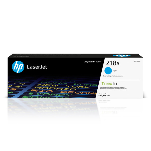 HP 218A Cyan Toner Cartridge | Works with Color Laserjet Pro 3201, MFP 3301 Series | W2181A